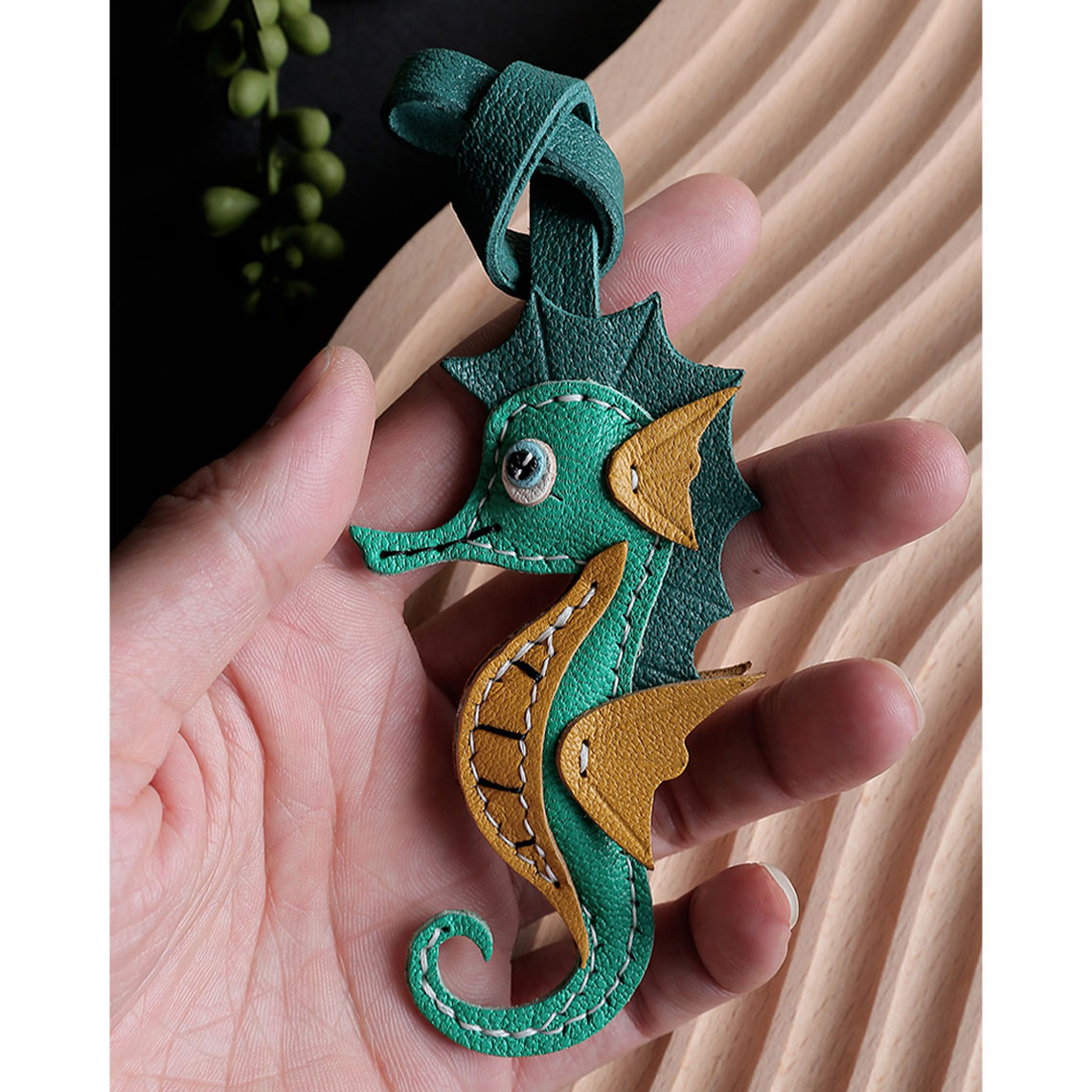 CUCUBIRD Sheep Leather Sea Horse Bag Charm DIY Kit  