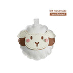 CUCUBIRD Sheep Leather Sheep Keychain DIY Kit Brown 