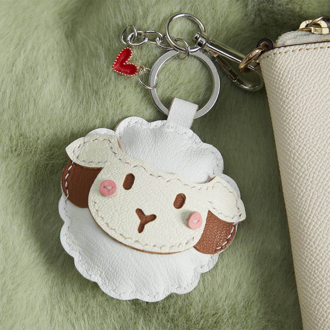 CUCUBIRD Sheep Leather Sheep Keychain DIY Kit  