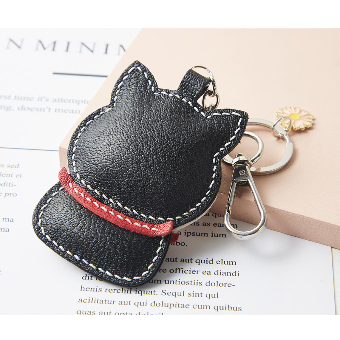 CUCUBIRD Sheep Leather Shiba Inu Dog Keychain DIY Kit  