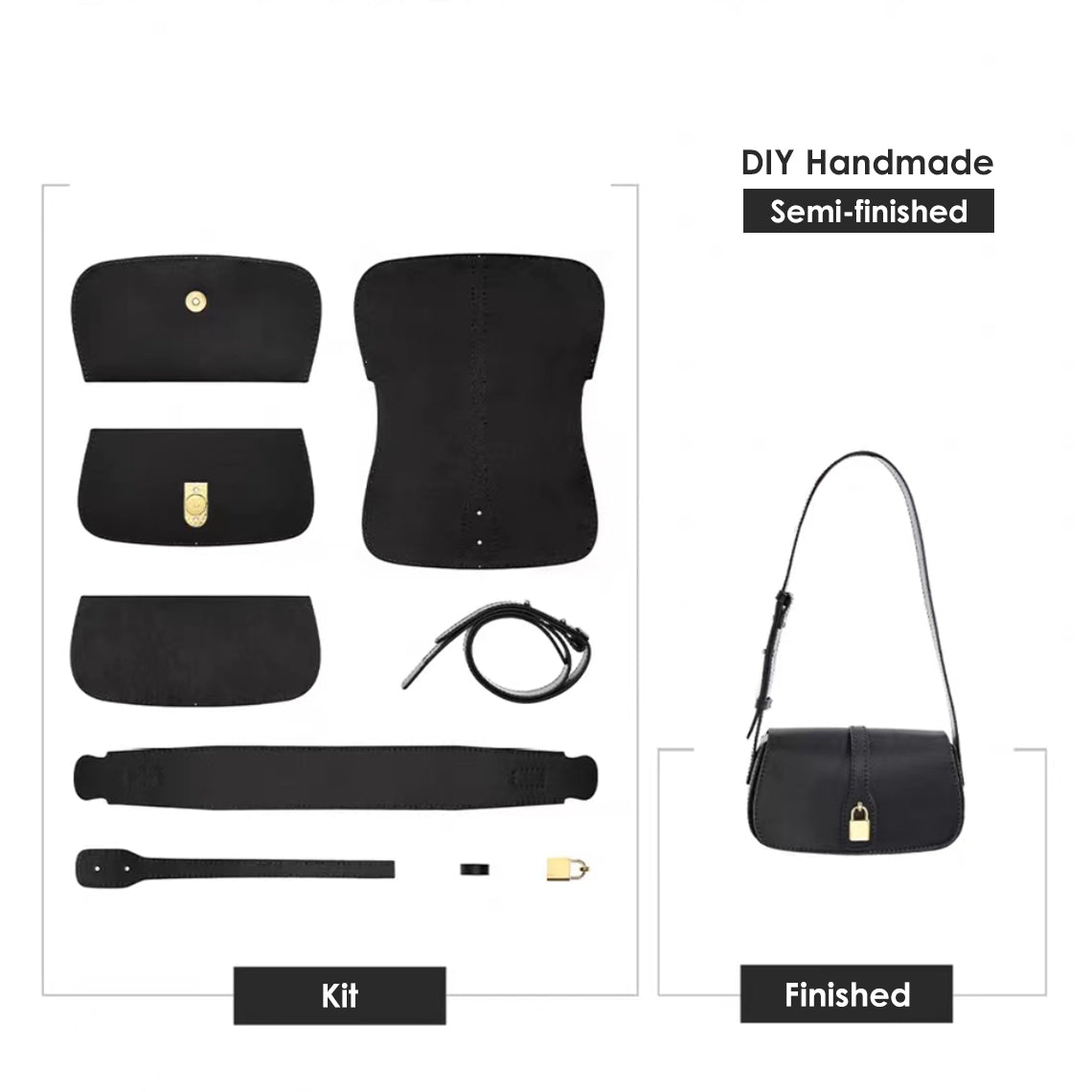 Leather Lady Lock Shoulder Bag DIY Kit - CUCUBIRD