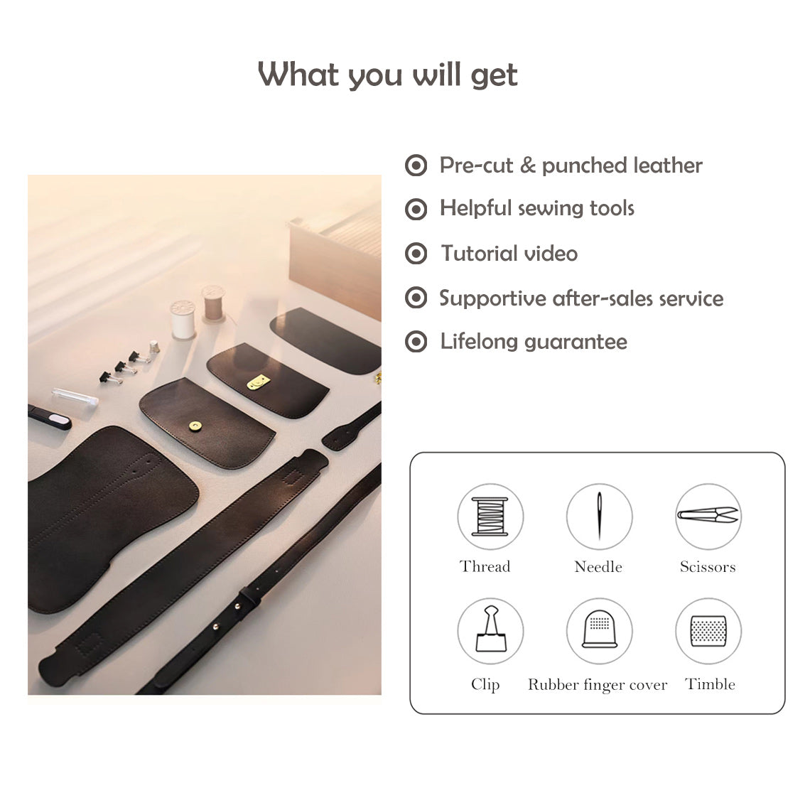 CUCUBIRD Leather Lady Lock Shoulder Bag DIY Kit  