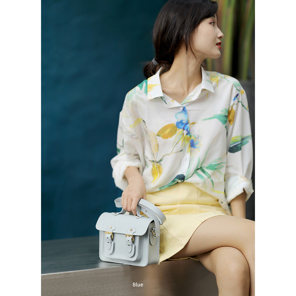 CUCUBIRD Lady Leather Small Satchel Bag DIY Kit Blue 