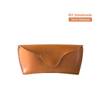 CUCUBIRD Full Grain Leather Eyeglasses Case DIY Kit Vegetable Tanned Leather / Brown 