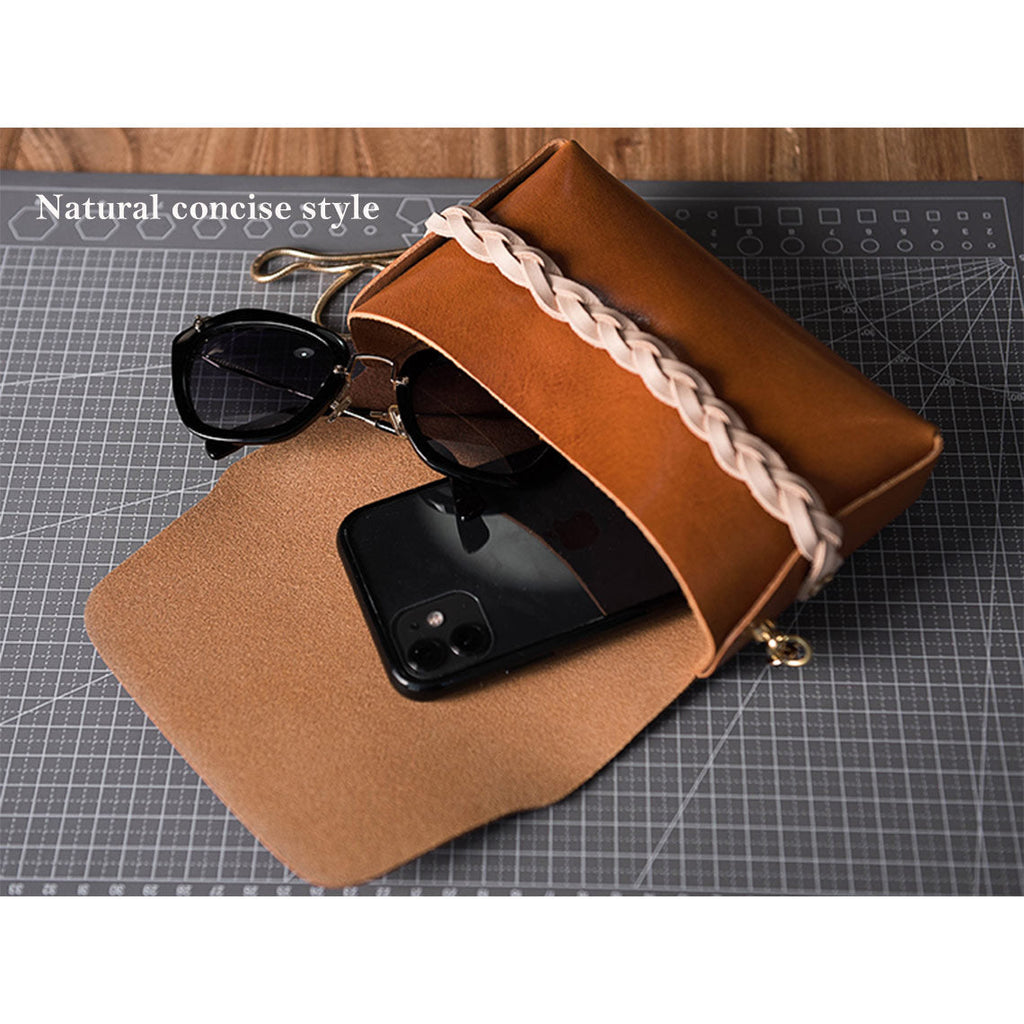 CUCUBIRD Full Grain Leather No Sewing Crossbody Bag DIY Kit  