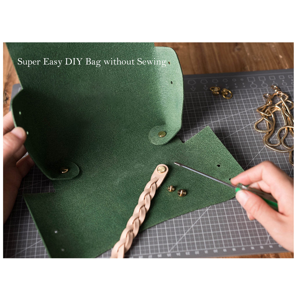 CUCUBIRD Full Grain Leather No Sewing Crossbody Bag DIY Kit  