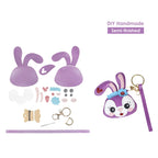 CUCUBIRD Leather Lavender Bunny Keychain DIY Kit  