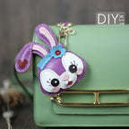 CUCUBIRD Leather Lavender Bunny Keychain DIY Kit  