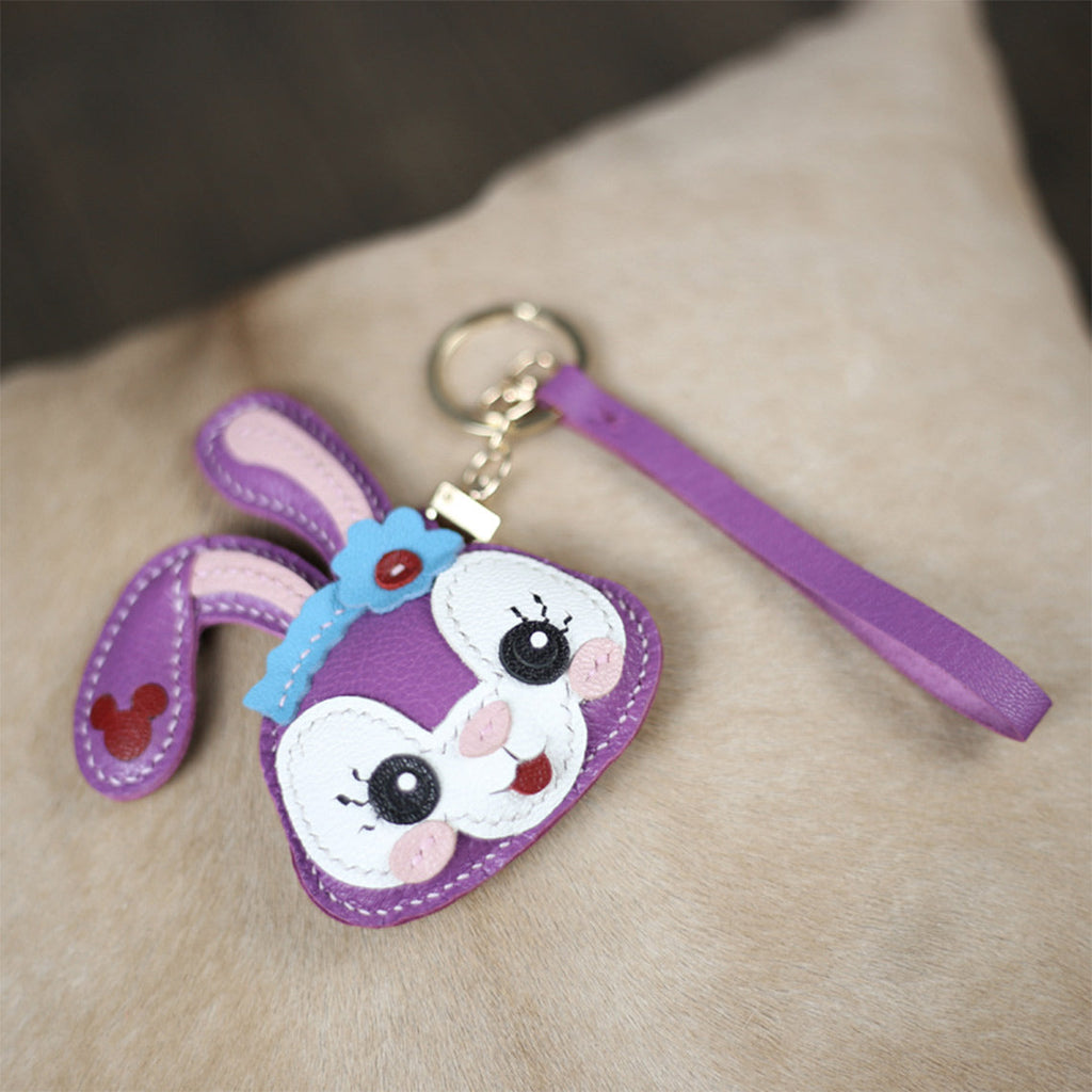 CUCUBIRD Leather Lavender Bunny Keychain DIY Kit  