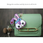 CUCUBIRD Leather Lavender Bunny Keychain DIY Kit  