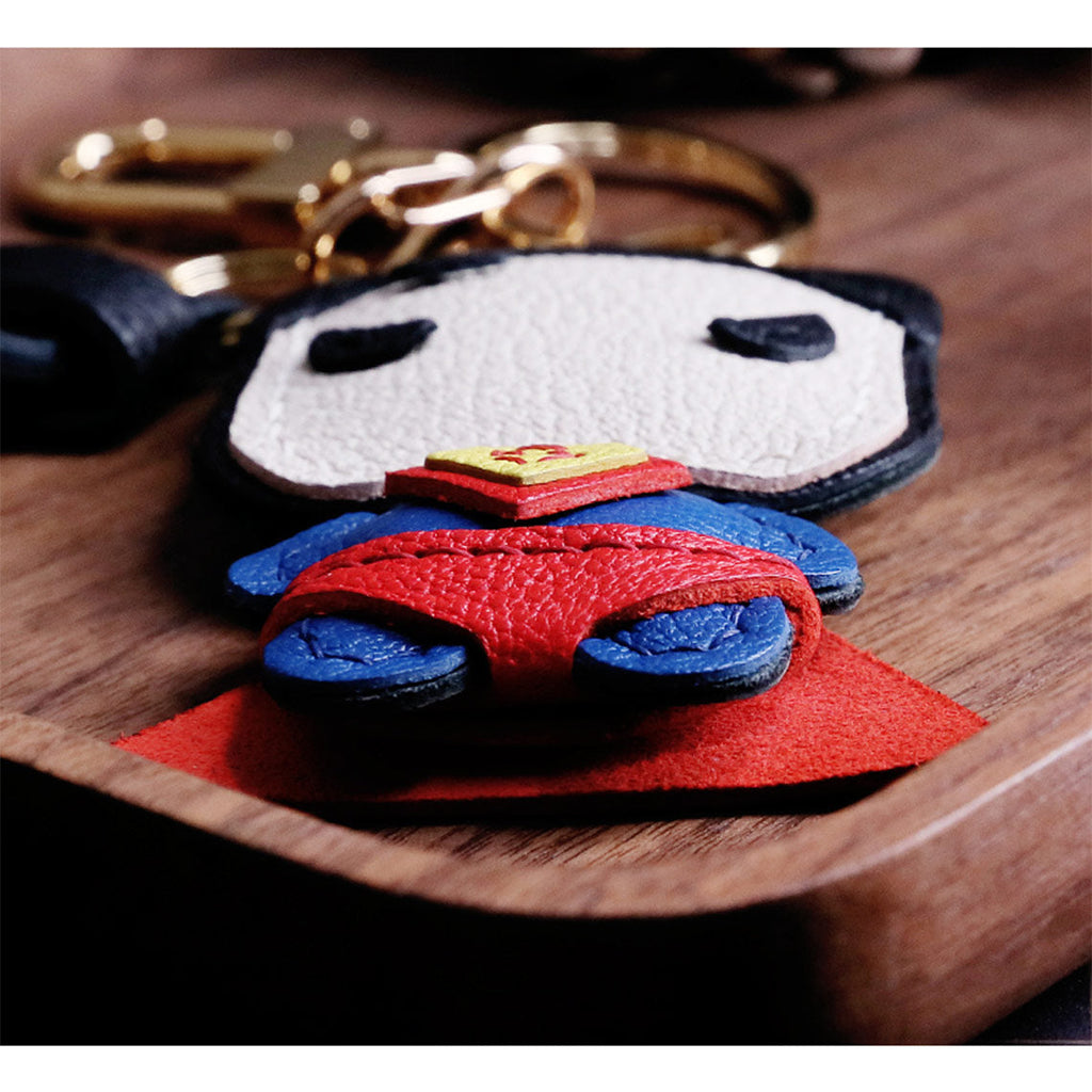 CUCUBIRD Sheep Leather Superman Keychain DIY Kit  