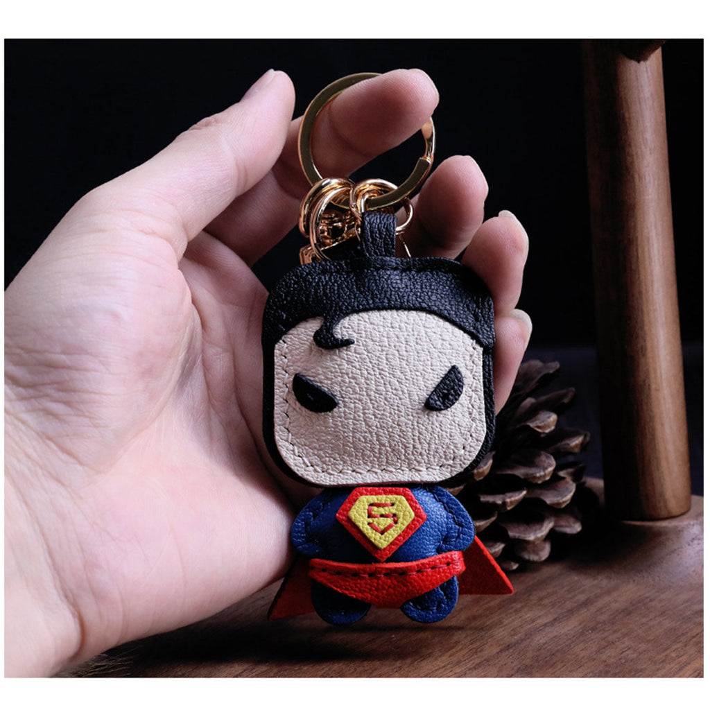 CUCUBIRD Sheep Leather Superman Keychain DIY Kit  