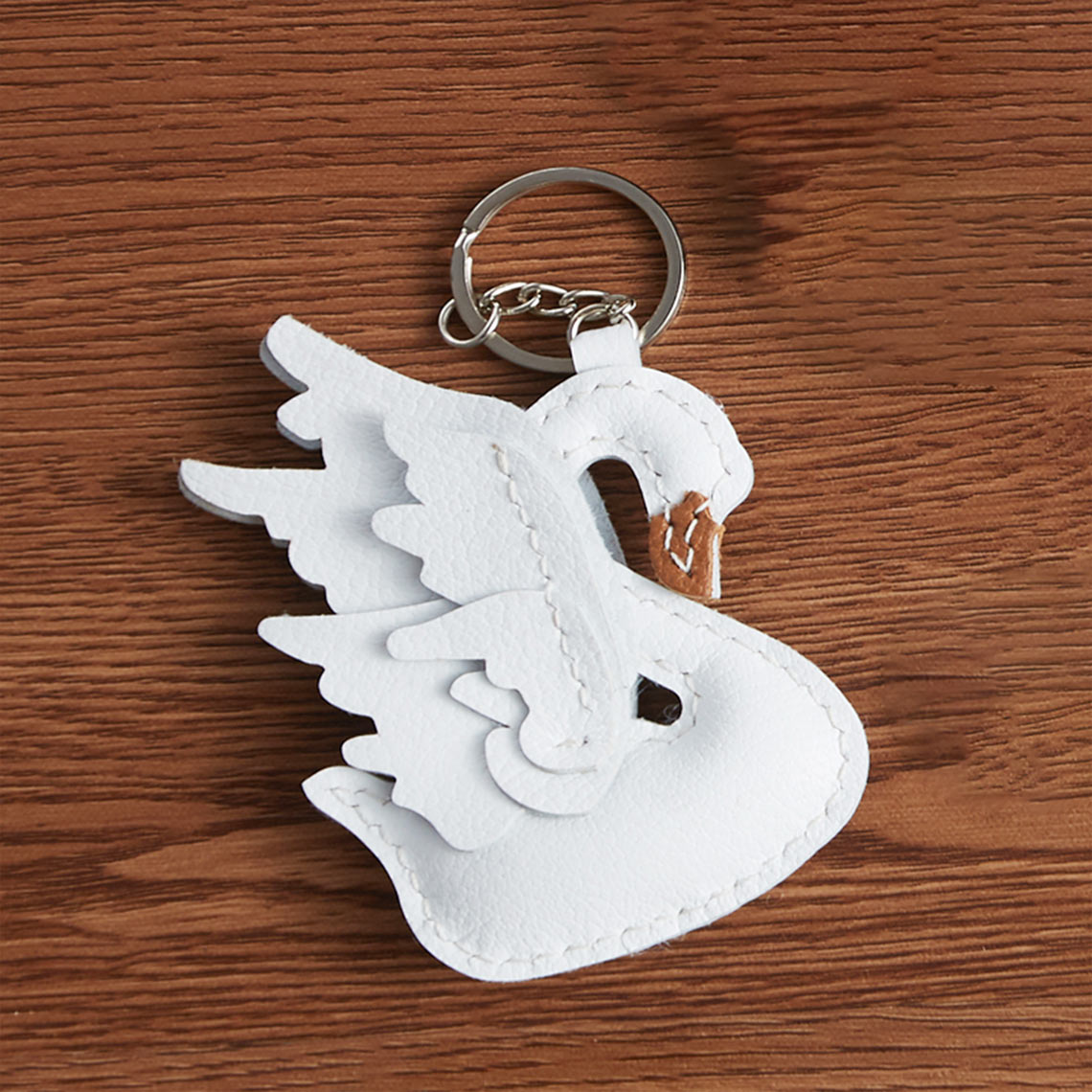 CUCUBIRD Leather Swan Bag Charm DIY Kit Lambskin / White 