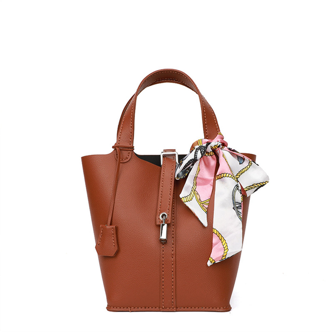 CUCUBIRD Vegan Leather Lady Lock Tote Bag DIY Kit Brown 