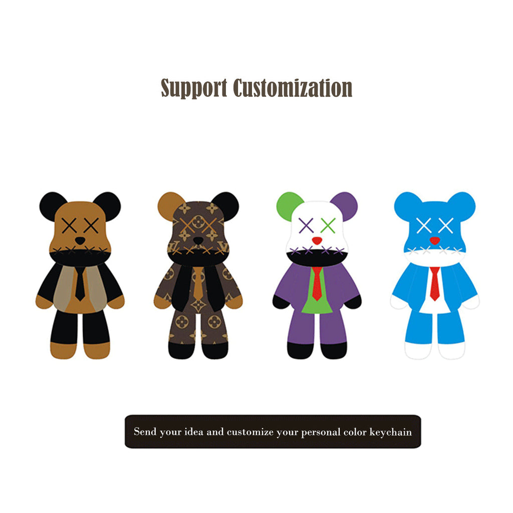 CUCUBIRD Leather Violent Bear Keychain Charm DIY Kit  