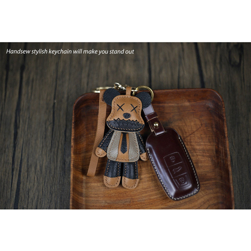 CUCUBIRD Leather Violent Bear Keychain Charm DIY Kit  
