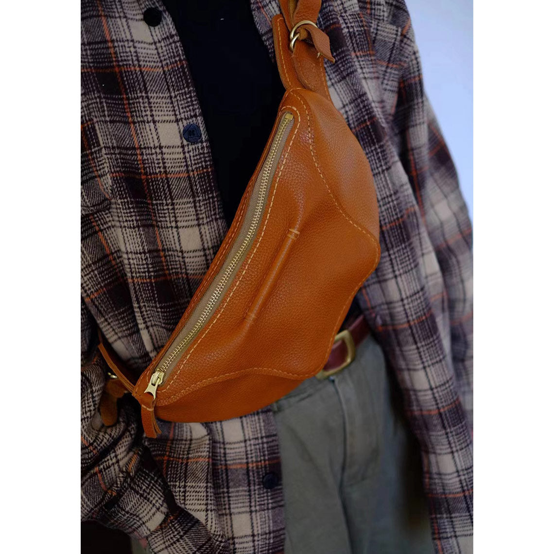 Full Grain Leather Fanny Pack Waist Bag DIY Kit - CUCUBIRD