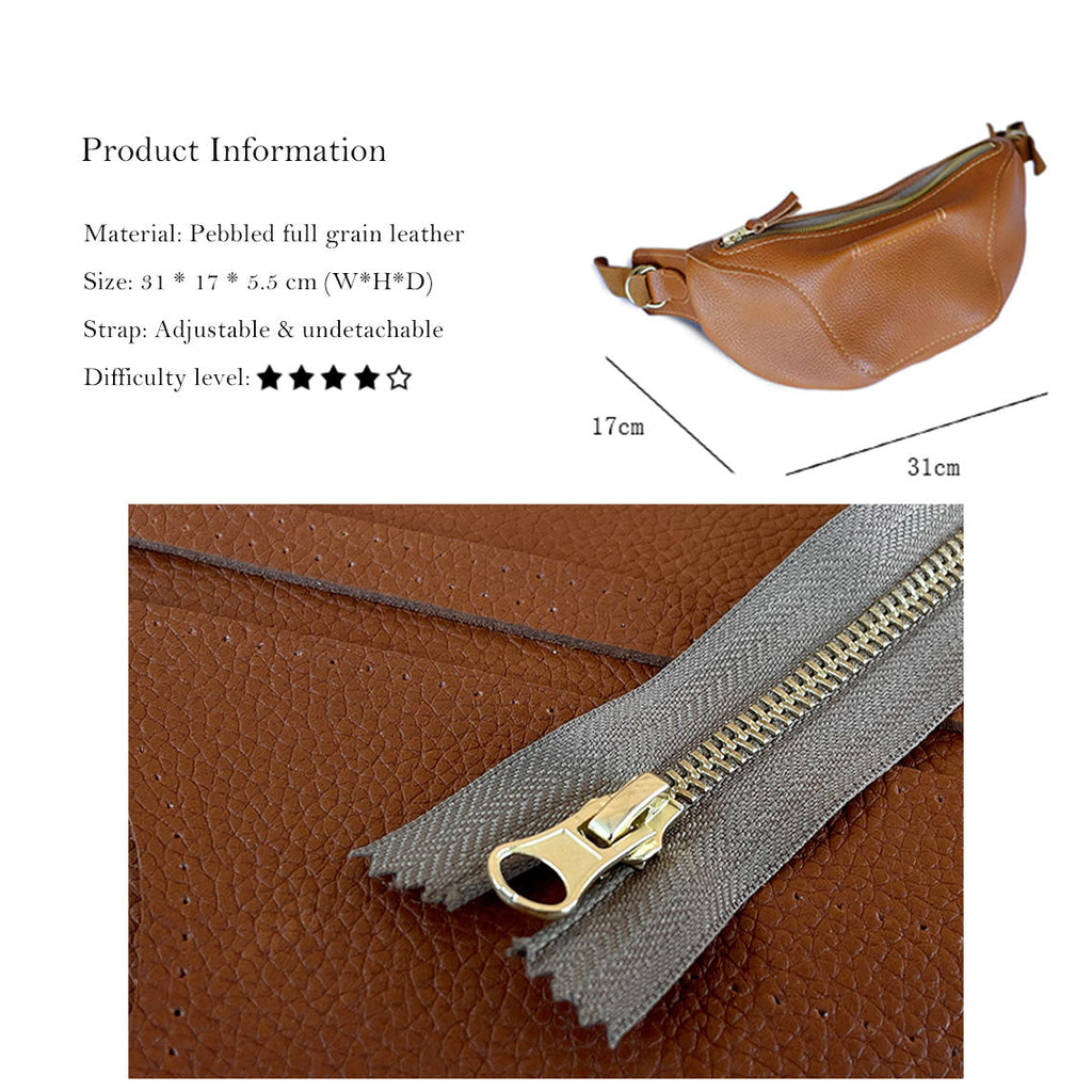 CUCUBIRD Full Grain Leather Fanny Pack Waist Bag DIY Kit  