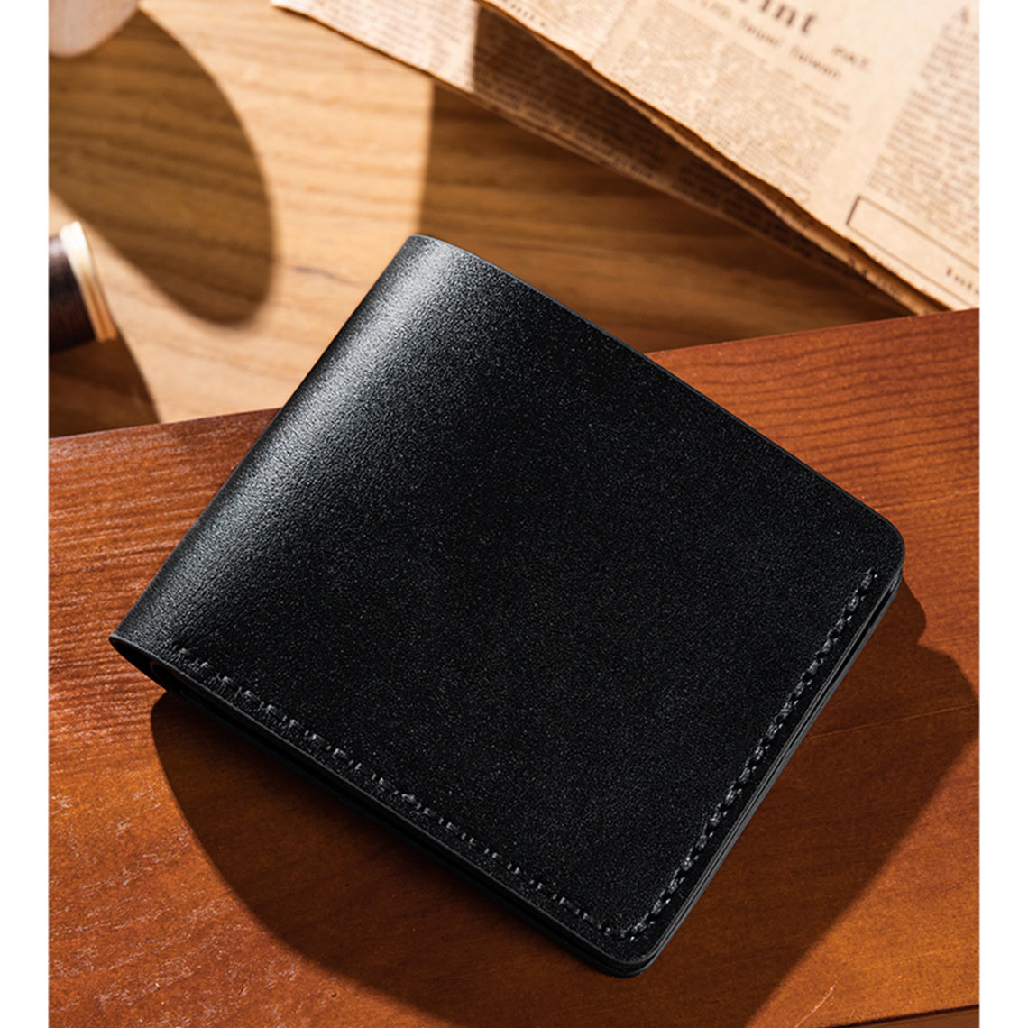 CUCUBIRD Men Leather Wallet DIY Kit Trifold / Dark 