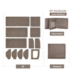 CUCUBIRD Top Grain Leather Grey Men's Wallet DIY Kit  