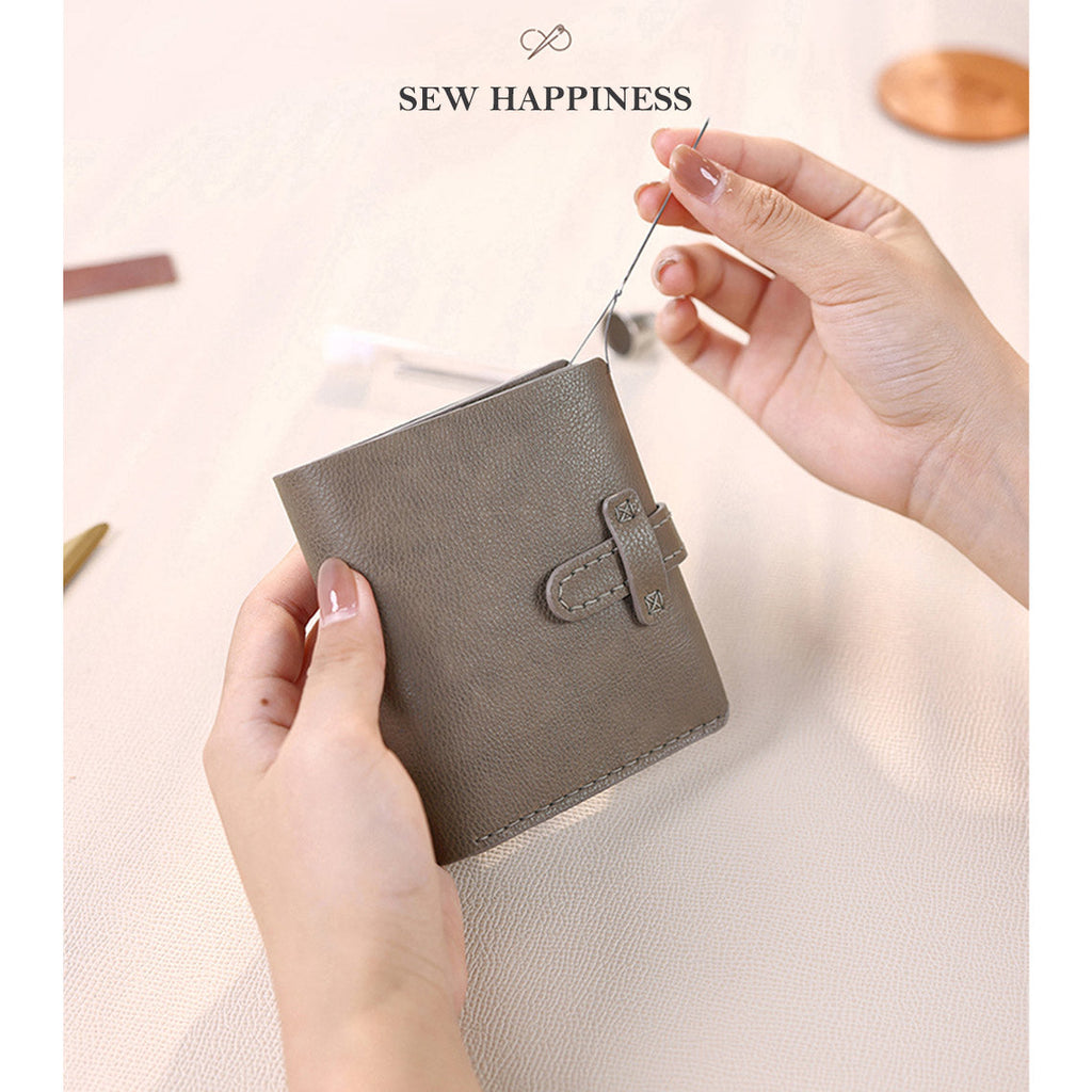 CUCUBIRD Top Grain Leather Grey Men's Wallet DIY Kit  