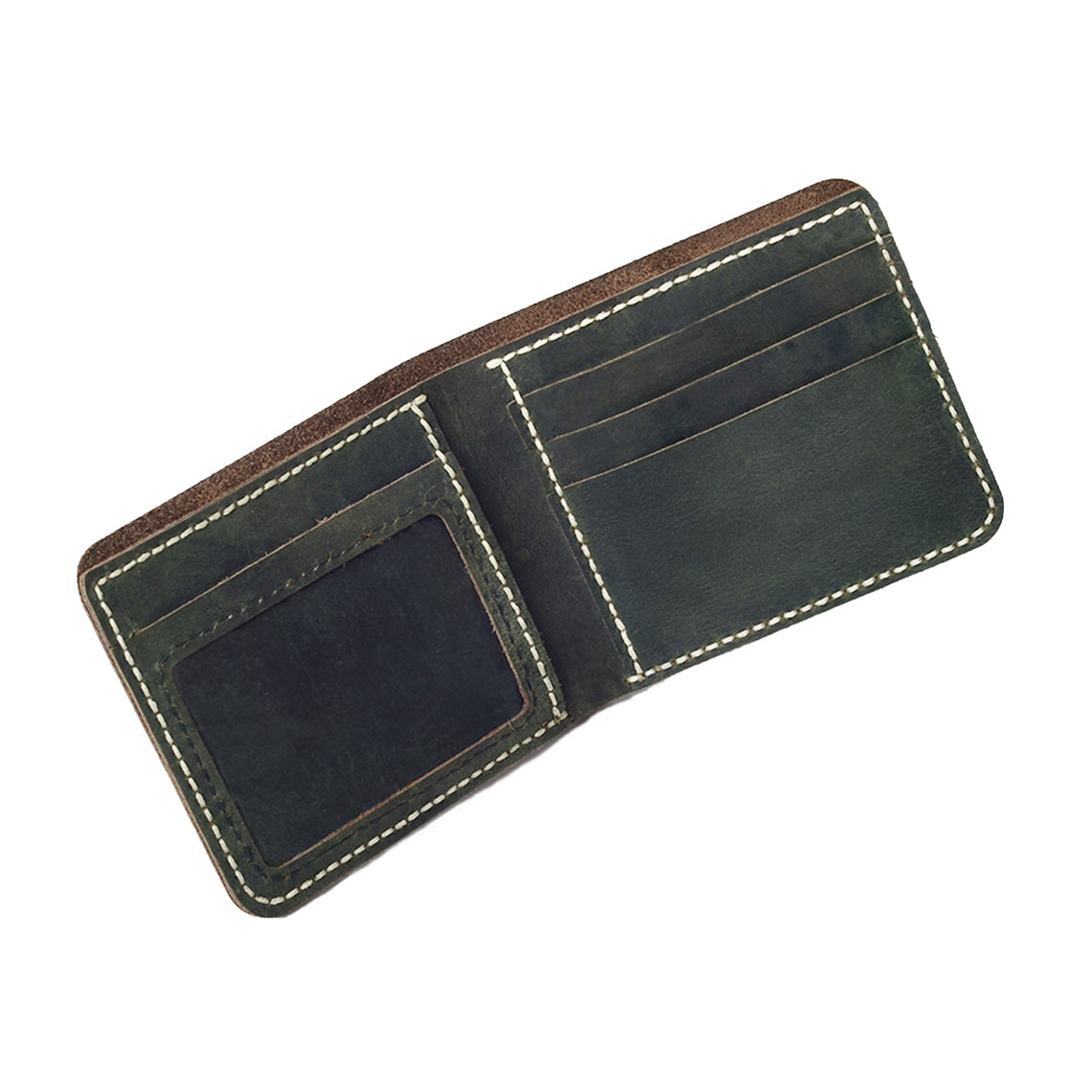 CUCUBIRD Crazy Horse Leather Vintage Wallet DIY Kit Green 