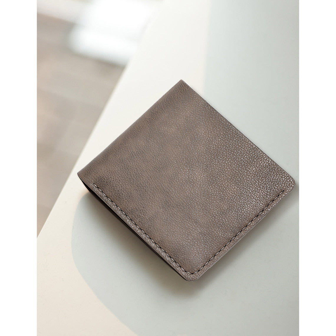 CUCUBIRD Top Grain Leather Grey Men's Wallet DIY Kit Traverse / Bifold 