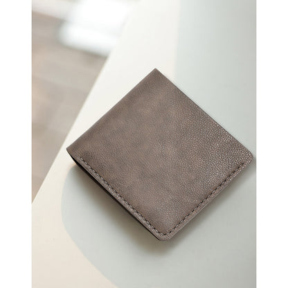 Top Grain Leather Grey Men's Wallet DIY Kit - CUCUBIRD