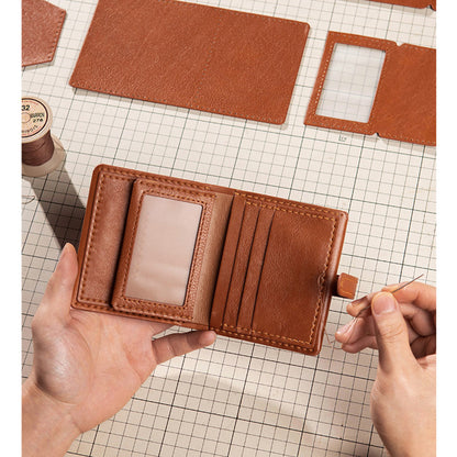 Top Grain Leather Men Wallet With Picture Window DIY Kit