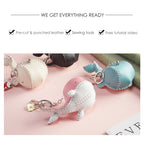 CUCUBIRD Sheep Leather Whale Keychain DIY Kit  