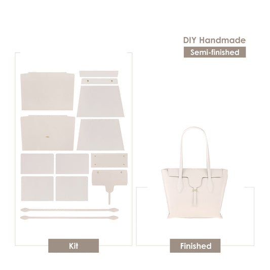 Kit de bricolage de sac fourre-tout blanc en cuir pour femmes 
