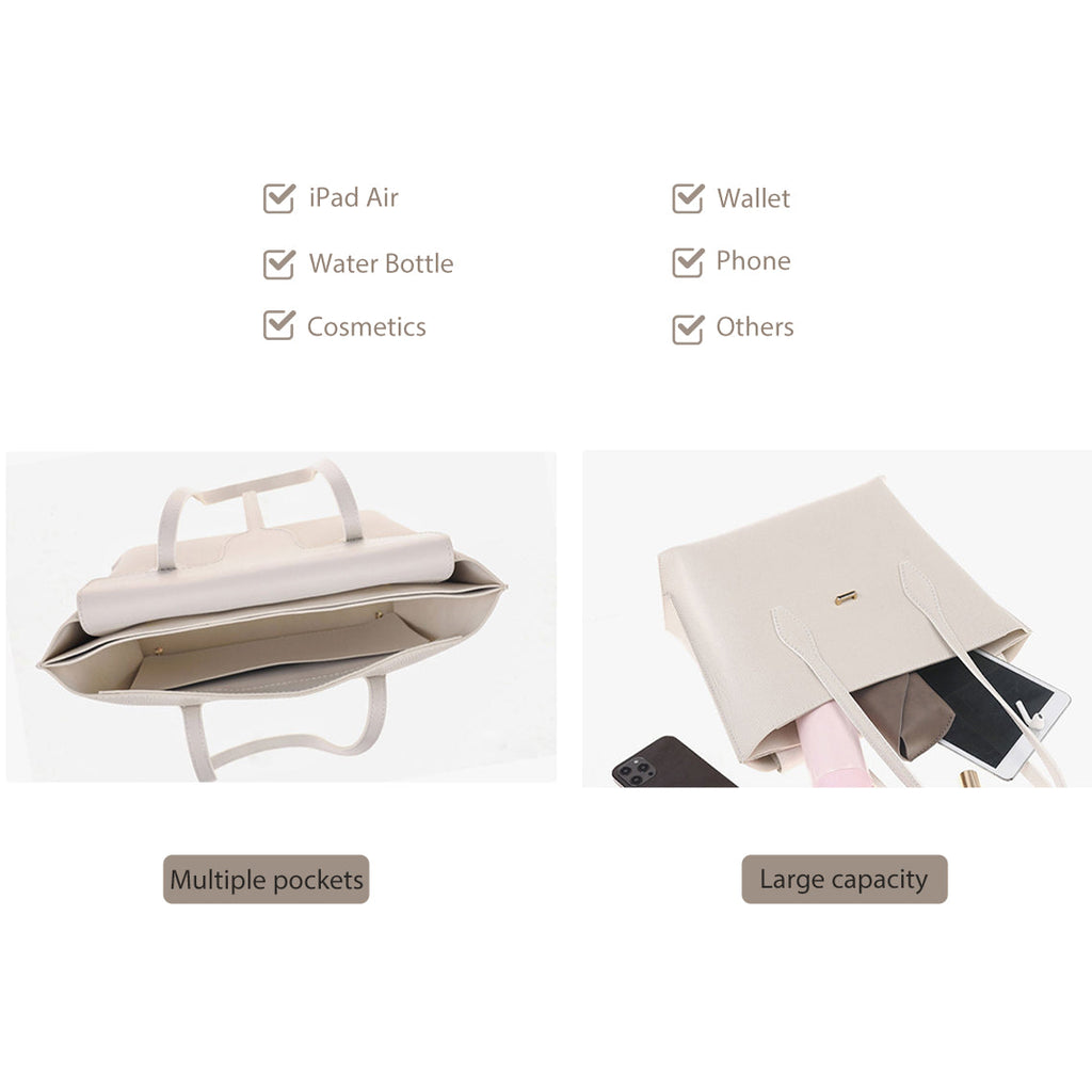 CUCUBIRD Leather Women White Tote Bag DIY Kit  