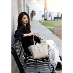 CUCUBIRD Leather Women White Tote Bag DIY Kit  