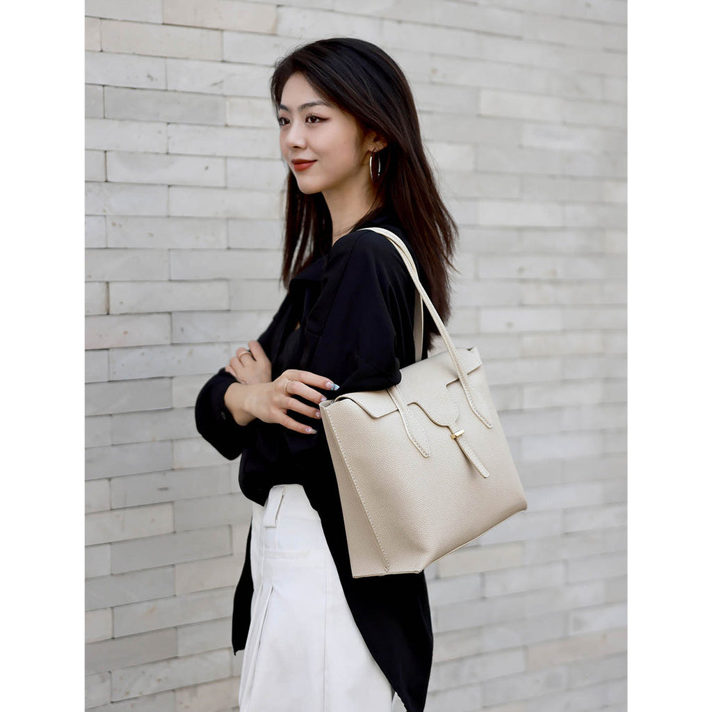 CUCUBIRD Leather Women White Tote Bag DIY Kit  